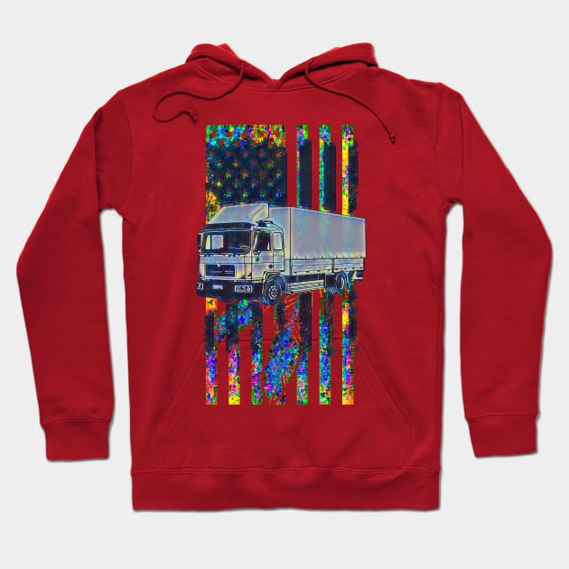 Semi Truck feather flag Hoodie by PersianFMts